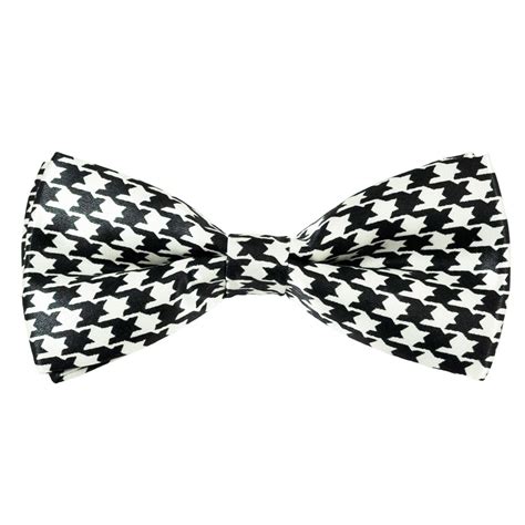 Black And White Houndstooth Checked Novelty Bow Tie From Ties Planet Uk