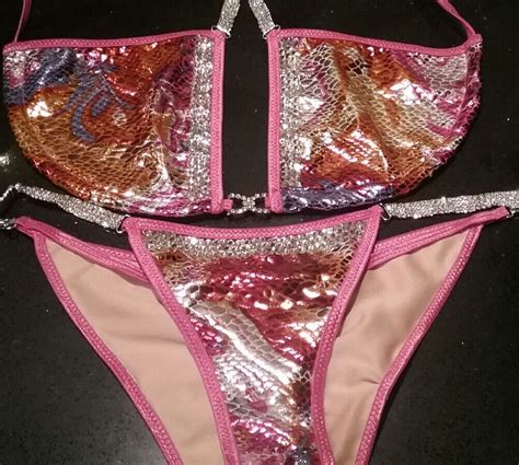 Npc Ibff Hot Pink Hologram Bikini Competition Suit Ebay