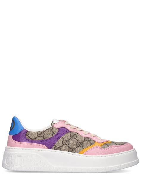 Gucci Mm Chunky B Gg Canvas Sneakers In Pink Lyst