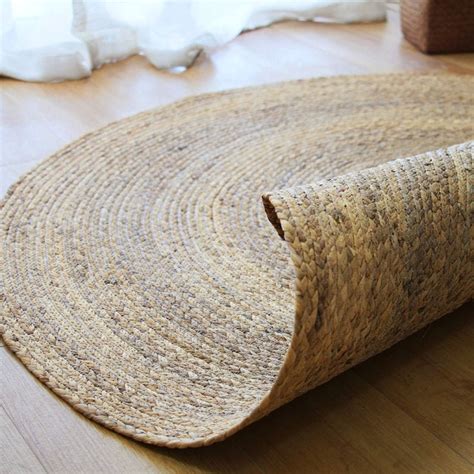 Indian Jute Round Artisan Rug Natural Jute And Herb Dye Rug Etsy