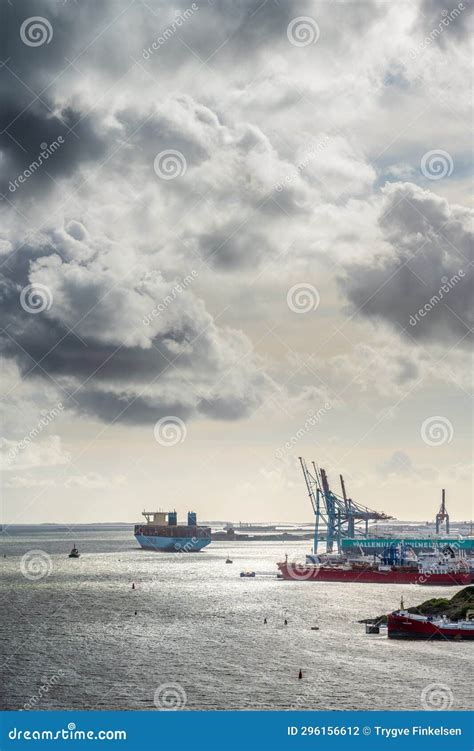 Large Maersk Container Ship Leaving Port Of Gothenburg Editorial