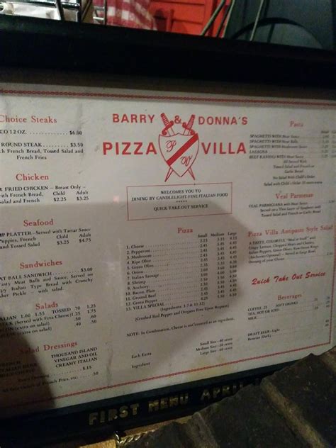 Menu at Pizza Villa pub & bar, LaGrange, Vernon Rd Ste 1200