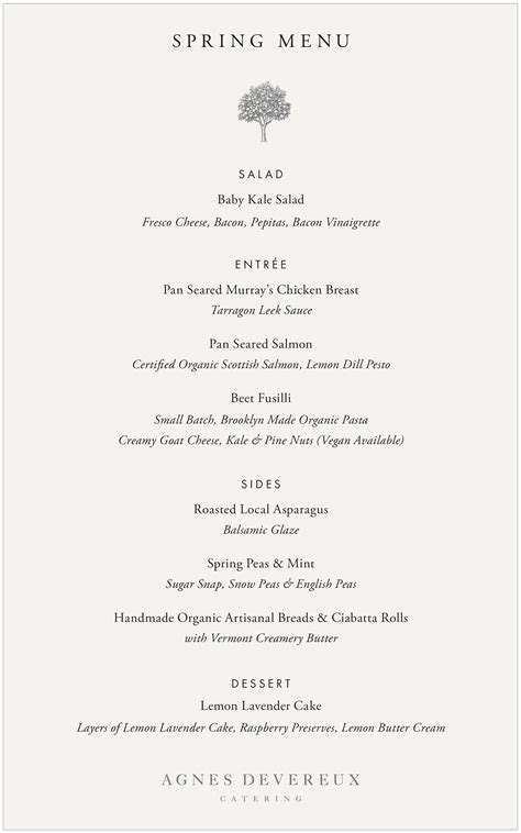 Our Hudson Valley Menus — Agnes Devereux Catering