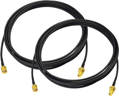 Bingfu WiFi Antenna Extension Cable 2 Pack RP SMA Male To RP SMA Female