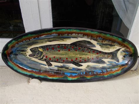 Wonderful French Hand Painted Fish Serving Platter Dish Etsy