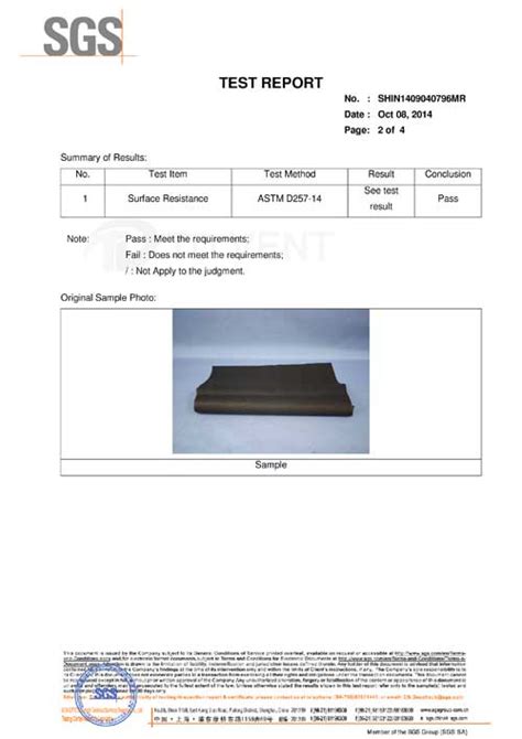 SGS Test Report Jiangsu Teyidi New Material CO LTD