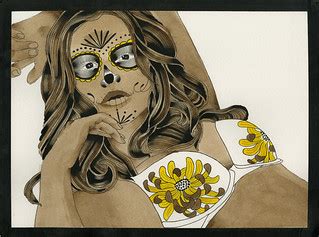 Dia De Los Muertos Naked Watercolor And Walnut Wash By Ch Flickr