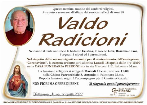 Funerali E Annunci Funebri A Falconara Marittima Valdo Radicioni