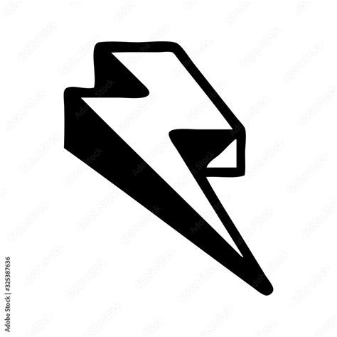 Black Line Tattoo Of Lightning Bolt Stock Vector Adobe Stock