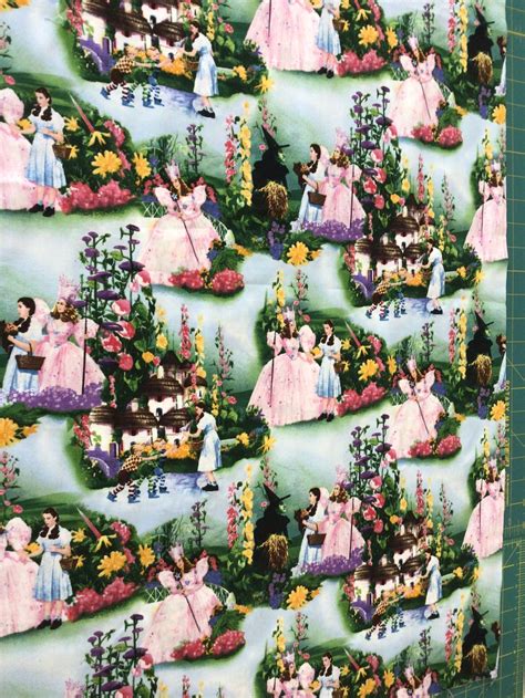 Wizard Of Oz Fabric Good And Bad Witch Munchkins Blue Green Etsy