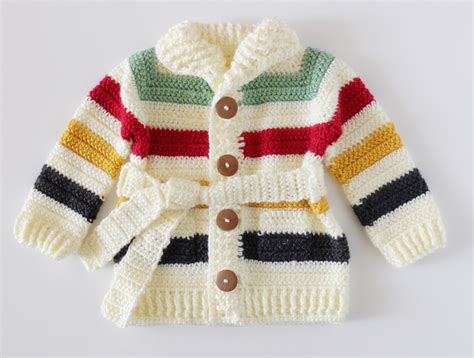 Crochet Vintage Stripes Baby Sweater Daisy Farm Crafts