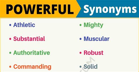 Powerful Synonym List Of 100 Synonyms For Powerful In English 7 E S L