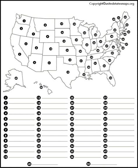 Us Map Quiz Printable Map Of America Quiz In Pdf