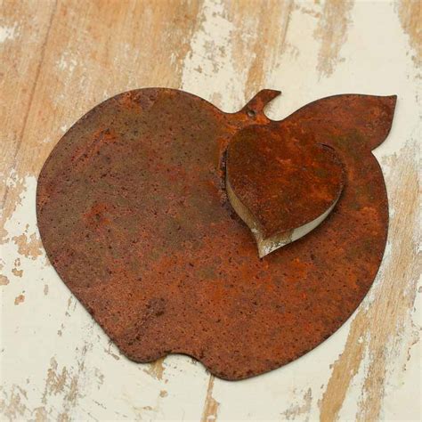 Rusty Tin Dimensional Apple Cutout Rusty Tin Cutouts Rusty Tin