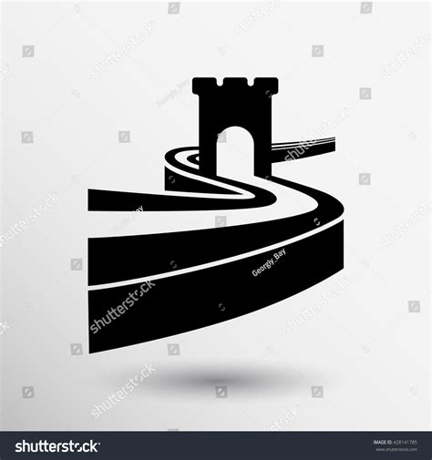 Great Wall China Icon Travel Tourism Stock Vector (Royalty Free