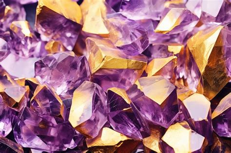 Premium AI Image Abstract Amethyst Crystal Background Faceted Texture