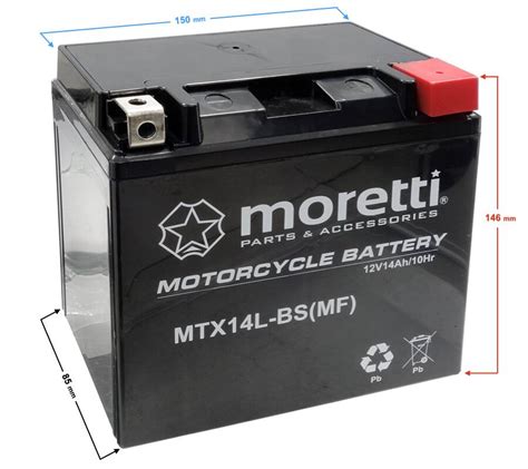 Akumulator Moretti Agm Gel Mtx L Bs V Ah Aprilia Derbi Honda