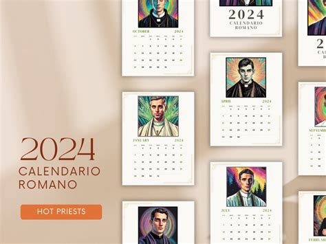 Hot Priest 2024 Calendar Printable Calendario Romano Cmykrgb Pdf