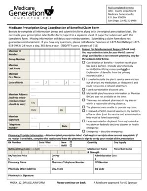 Fillable Online Info Groupbenefits MedGeneration Rx Claim Form Office