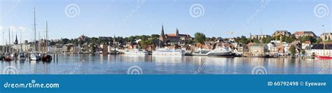 Flensburg harbor panorama editorial stock photo. Image of ships - 60792498