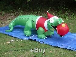 New Gemmy Christmas Animated Florida Alligator Lighted Inflatable