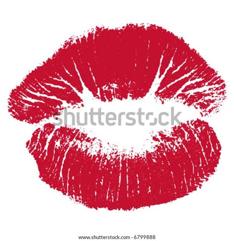 Red Lip Print Representing Love Kissing Stock Vector Royalty Free