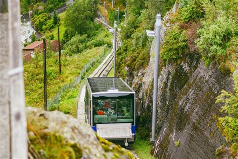 Bergen funicular, Norway editorial stock photo. Image of city - 169267138