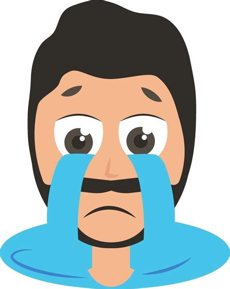 Man crying, illustration, vector on white background 12269359 Vector ...