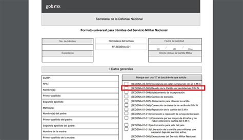 Formato Universal Para Tr Mites Del Servicio Militar Nacional Conoce