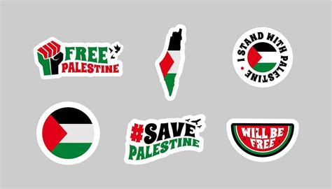 Palestine sticker collection 34726980 Vector Art at Vecteezy