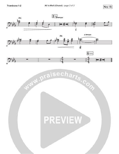 All Is Well Choral Anthem Satb Trombone Sheet Music Pdf Michael W