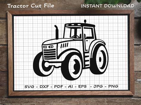 Tractor Svg Vector Silhouette Farm Svg Farm Tractor Svg Dxf