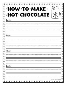 How To Make Hot Chocolate Cocoa Winter Craft Writing Activity TPT