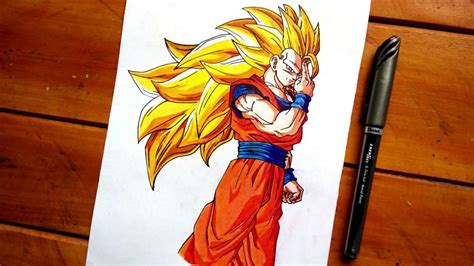 Como Dibujar A Goku Ssj 3 Dragon Ball Super Colores Escolares Youtube