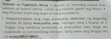 Solved Gawain Sa Pagkatuto Bilang 1 Basahin At Unawaing Mabuti Ang