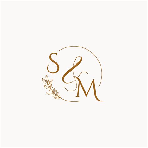 SM initial wedding monogram logo 10254017 Vector Art at Vecteezy