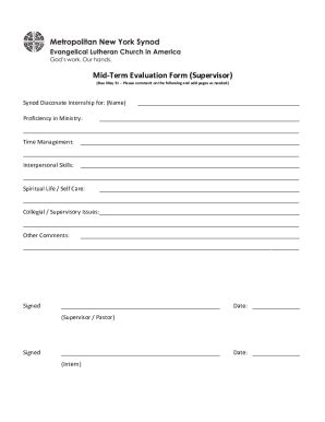 Fillable Online Mid Term Evaluation Form Intern Fax Email Print