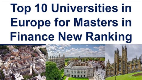 Top 10 Universities In Europe For Masters In Finance New Ranking Youtube