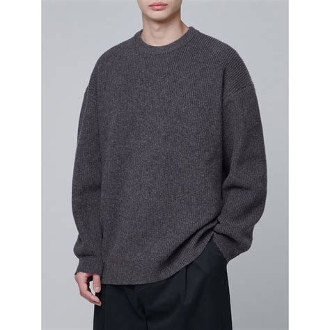 Men S Round Neck Knit Sweaters With Super Wide Form MUSINSA STANDARD