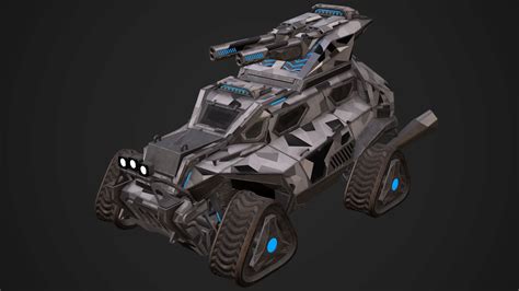 3D Model Sci Fi Armored Military Truck PBR VR AR Low Poly CGTrader