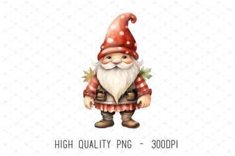 Cute Christmas Gnome Watercolor Clipart Graphic By Artcursor · Creative