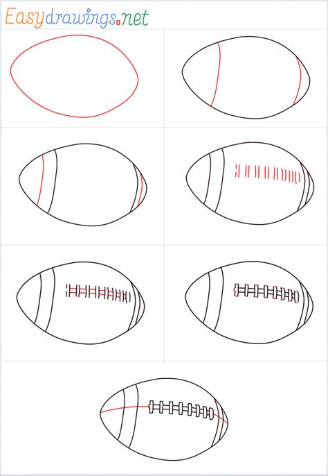 How To Draw A Rugby Ball Step By Step I Draw These On By Hand With A