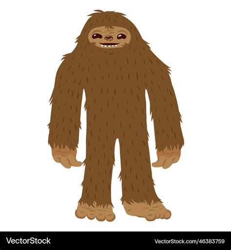 Bigfoot standing cartoon Royalty Free Vector Image