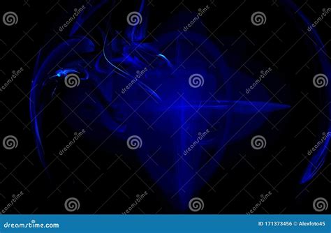 Fractal Blue Neon Graphics For Flyer Design Stock Photo Image Of