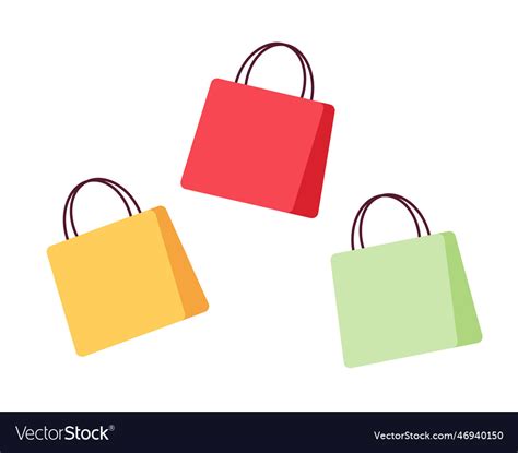 Branded Retail Shopping Bags Semi Flat Colour Vector Image