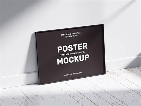 Horizontal Poster Frame Mockup PSD — Free Mockup World