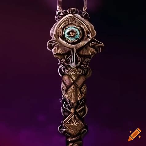 Ancient And Ornate Arcane Scepter Adorned With Mysterious Runes And