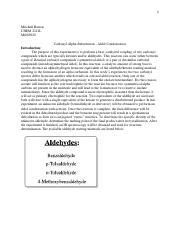 Lab 9 Pdf 1 Mitchell Barton CHEM 2212L Mib89920 Carbonyl Alpha