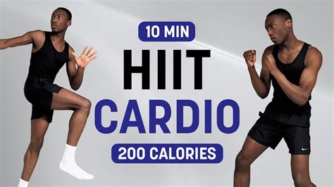 10 Min Hiit Cardio Workout Burn 200 Calories No Equipment Fat Burn Sweaty Youtube