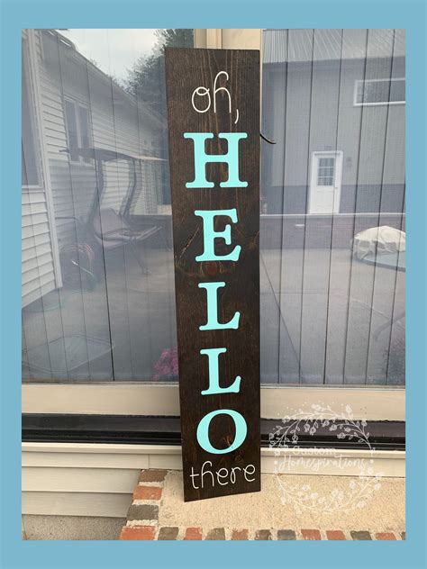 Oh Hello There Porch Sign Oh Hello Sign Welcome Porch Sign Etsy